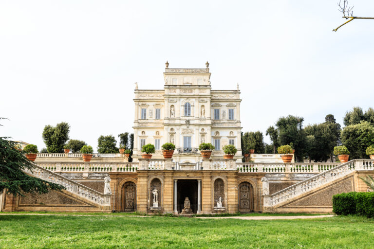 Italy, Rome - April , 29, 2013: Villa Doria Pamphili and its secret gardens. Largest and one of the most picturesqueroman park, architects are Alessandro Algardi and Giovanni Francesco Grimaldi